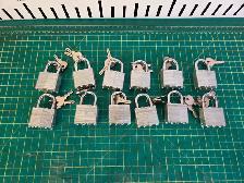 1-9/16 Inch Padlocks Keyed Alike x 12 Units