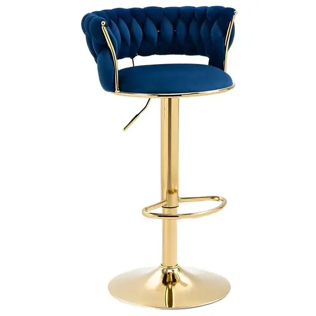 Brand New Velvet Adjustable Barstool with Golden base $89 - Photo 4