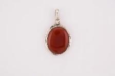 925 LARGE ORANGE CABOCHON PENDANT