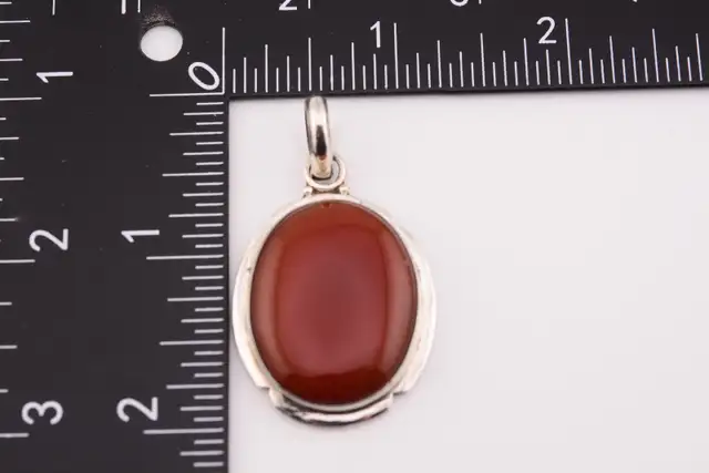925 LARGE ORANGE CABOCHON PENDANT - Photo 6