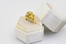 18K BIRKS PETAL RING WITH DIAMONDS