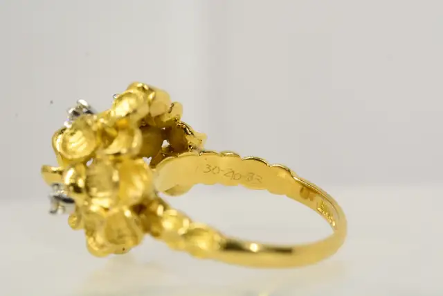 18K BIRKS PETAL RING WITH DIAMONDS - Photo 5