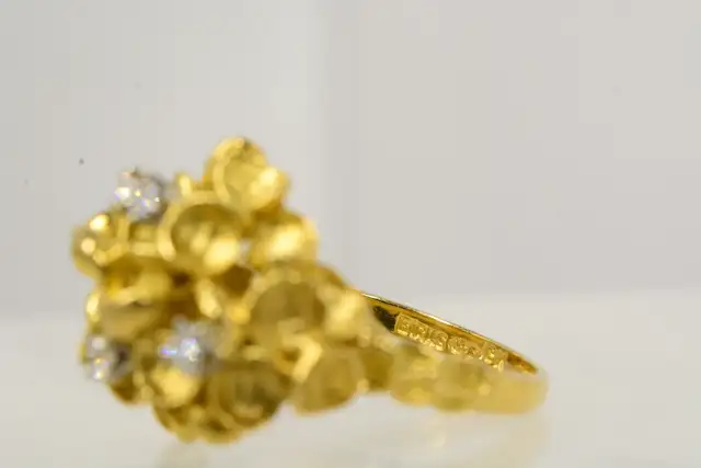 18K BIRKS PETAL RING WITH DIAMONDS - Photo 7