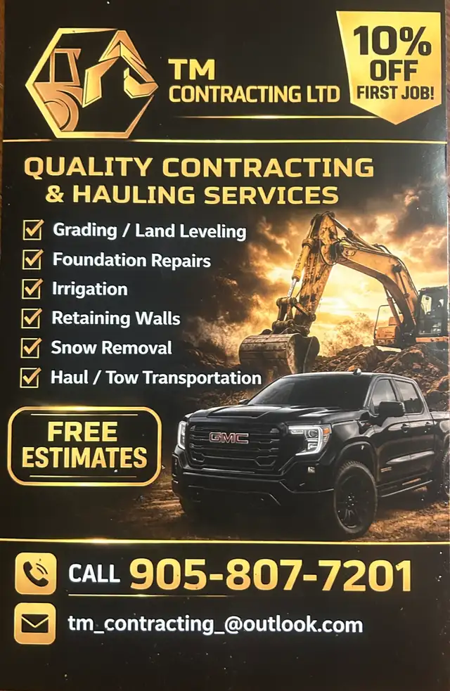 TM CONTRACTING LTD for all your construction needs