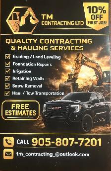TM CONTRACTING LTD for all your construction needs