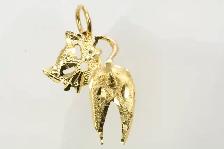 10K VINTAGE STYLE CAT PENDANT