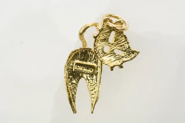 10K VINTAGE STYLE CAT PENDANT - Photo 2