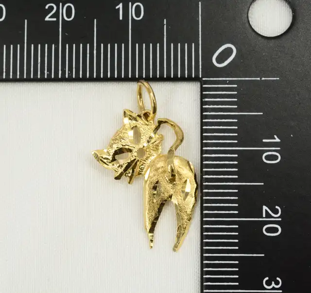 10K VINTAGE STYLE CAT PENDANT - Photo 4