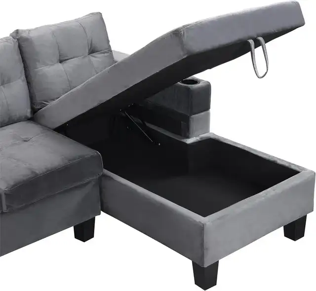 Brand New 4-Seater L-Shaped Sectional Sofa with Storage $720 - Photo 4
