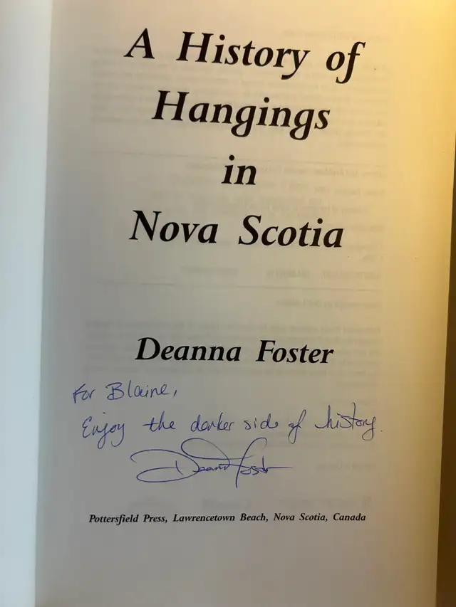 A HISTORY OF HANGINGS IN NOVA SCOTIA by Deanna Foster – 2007 Sig - Photo 2