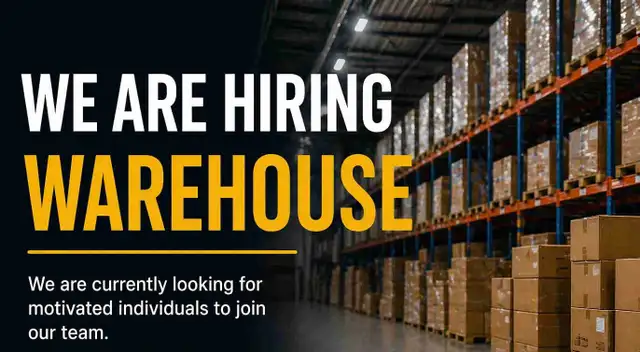 Hiring Warehouse General Labour – Full Time / Part Time