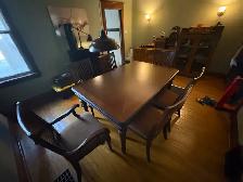 Free delivery used Wooden Dining Table with 6 Chairs - Photo 2