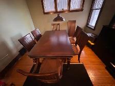 Free delivery used Wooden Dining Table with 6 Chairs - Photo 4