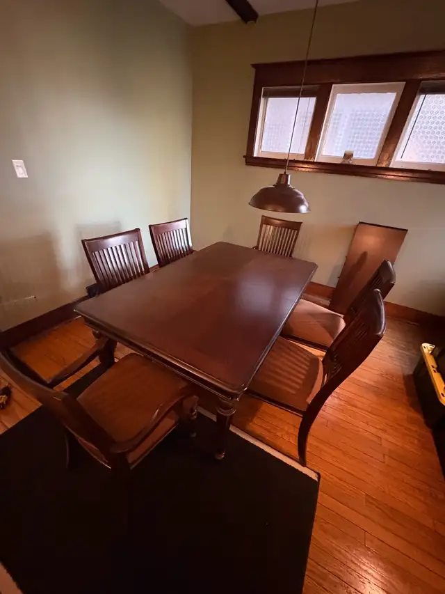 Free delivery used Wooden Dining Table with 6 Chairs - Photo 6
