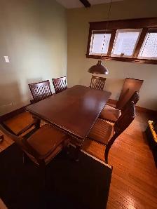 Free delivery used Wooden Dining Table with 6 Chairs - Photo 6