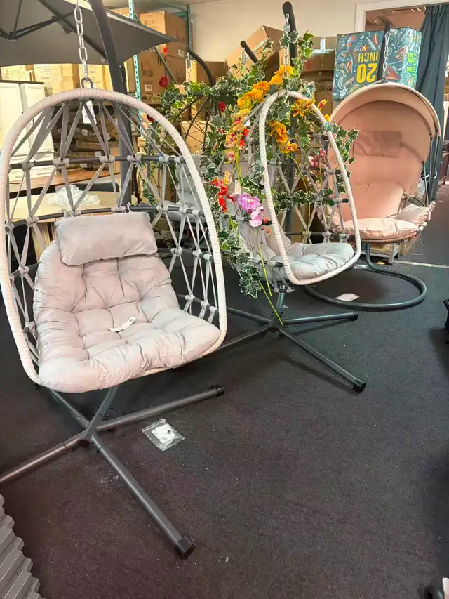 Brand New 1-Seat or 2-Seat Hanging Egg Chair From $149 or $199 - Photo 2