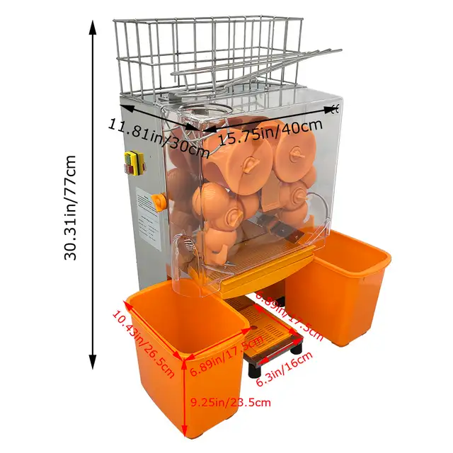 Orange Citrus Press Juicer Machine Auto Feed Plastic Tank 122004