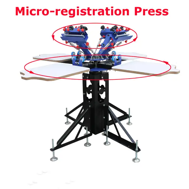 4 Color 4 Station Screen Press Printer with Shirt Pallet 006526 - Photo 2