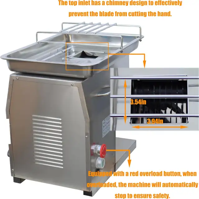 110V 5mm Blade Stainless Steel Commercial Meat Slicer 160502 - Photo 2