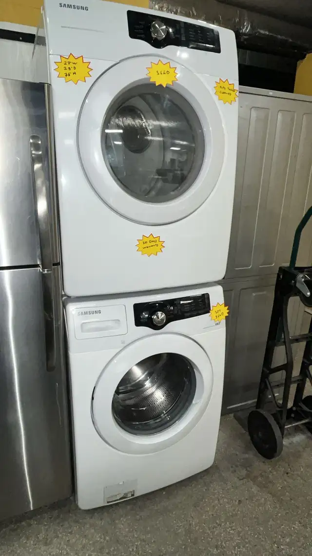 Samsung 27" Stackable Washer & Dryer Set Fully Tested