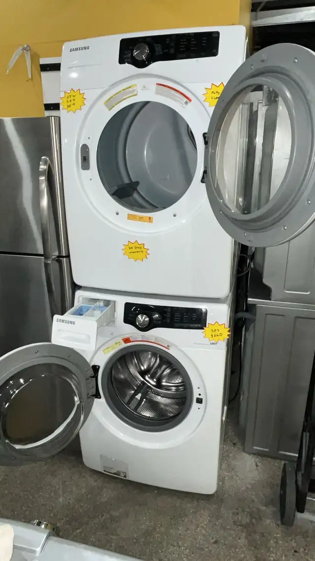 Samsung 27" Stackable Washer & Dryer Set Fully Tested - Photo 4