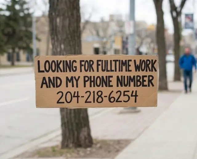 I'M LOOKING FOR FULLTIME WORK 204-218-6254.