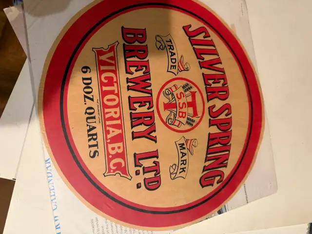 Antique Vintage Silver Springs Brewery Beer Label