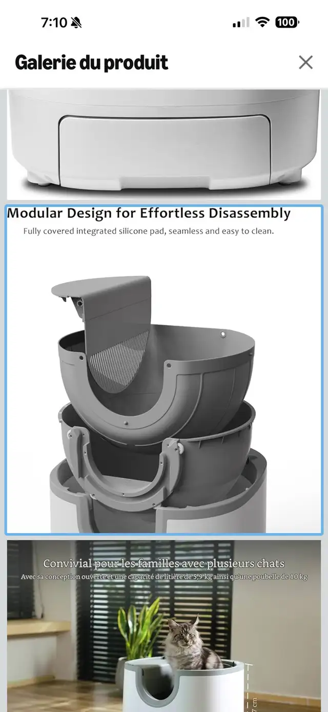 Bac à litière automatique pour chat - Photo 5