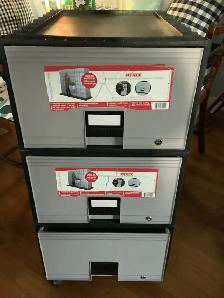 Hard plastic filing boxes