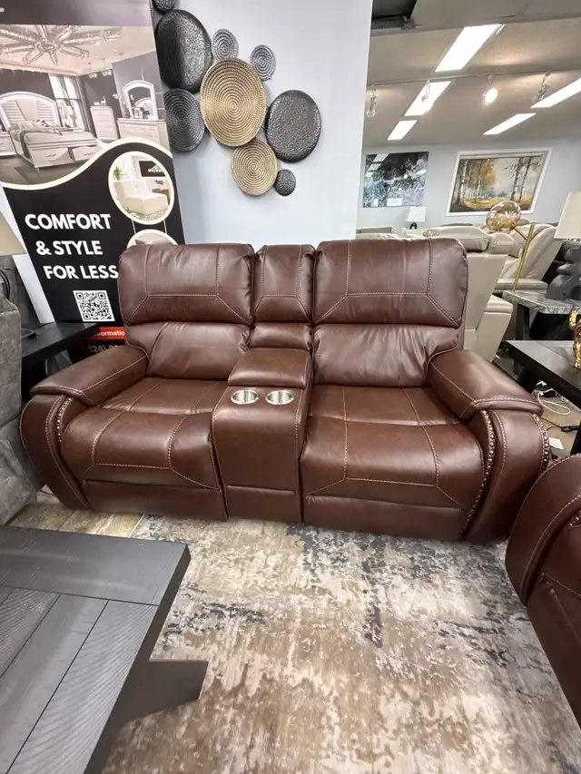 New Comfort Power Recliner Sofa Loveseat In Leather Now On Sale - Photo 4