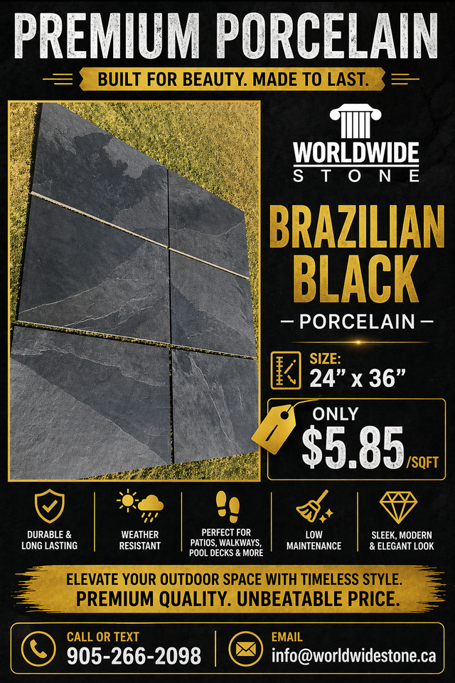 Brazilian Black Porcelain Slabs – 24x36 – Only $5.85/sq - Photo 2