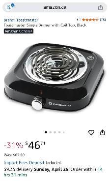 Toastmaster Single Burner Electric Cooktop - Photo 9