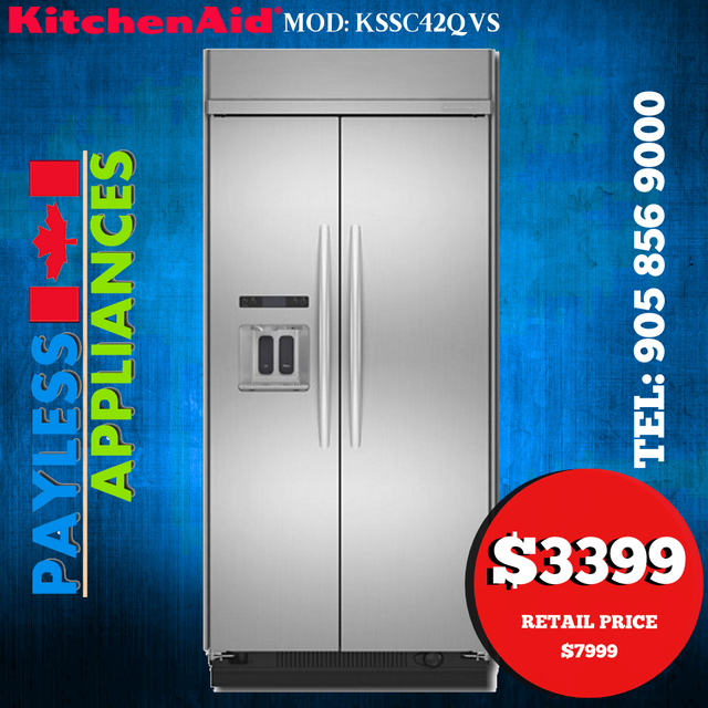 Kitchenaid Refrigerator KSSC42QVS 42' Built-In Side by Side 25.3