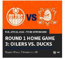 Oilers Playoffs Tickets Home Game 3 (game 5)