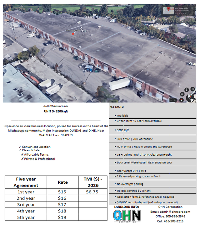 Units 5/8/16 Warehouse   Office  3135 Universal Drive