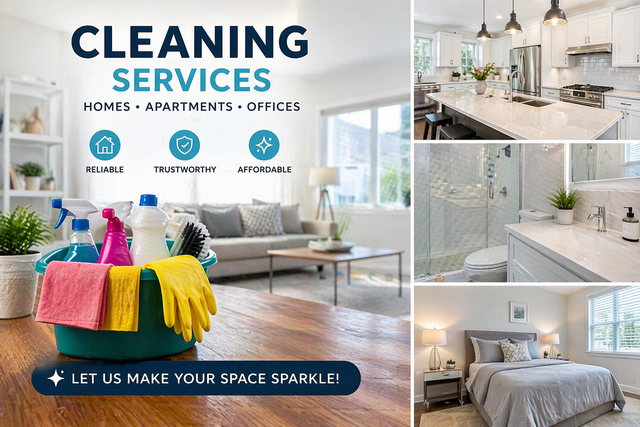 Cleaning Services- Homes, Apartments &  Offices
