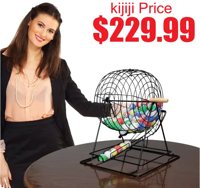Professional Bingo Set w 19' Cage, 1.5' Balls & Masterboard
