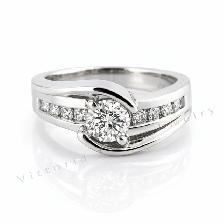19KT W/Gold 0.64CT(TW) Solitary Diamond Ring. Naturally Mined!