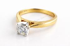 14KT Y/Gold 0.5CT Round Solitary Diamond Ring. Naturally Mined!
