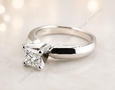 14KT W/Gold 0.49CT SI Solitaire Diamond Ring. Naturally Mined!