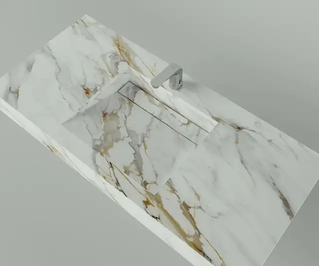 Luxury Quartz Countertop with Integrated Basin - 647-493-4330