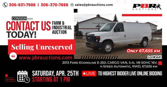 2013 Ford Econoline E-250 - Selling Unreserved at PBR Auctions