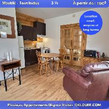 3 1/2 meublé – 1 chambre – Tout inclus – Saint-Roch