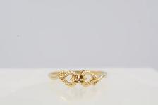 10K DOUBLE HEART RING WITH DIAMOND