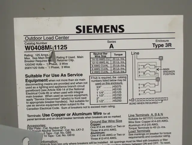 Boitiers Centre De Charge – Siemens #W0408ML1125 – Spa Pack Pane - Photo 2