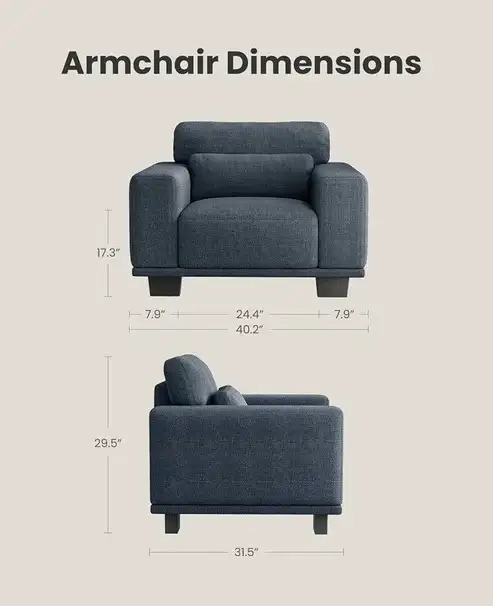 Brand New 40' Oversized Accent Chair/ Single Sofa $99 - Photo 3