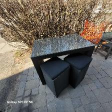 patio set dining table and sectional