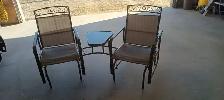 Dual rocker/glider chairs and table set for sale