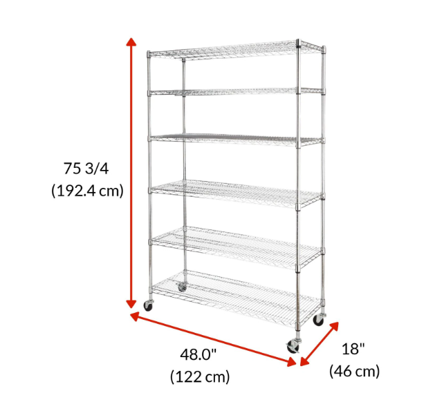 Heavy-duty 6-tier Adjustable wire shelving rack with wheels in c - Photo 4