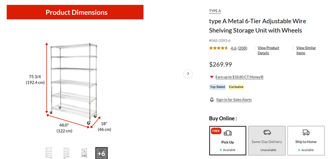 Heavy-duty 6-tier Adjustable wire shelving rack with wheels in c - Photo 5